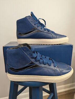Coach NASA Space Collection Coach G1386 High Tops Retro Sneakers Blue Mens 8.5